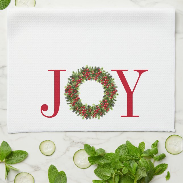 Christmas Kitchen Towel-Joy Tea Towel (Folded)