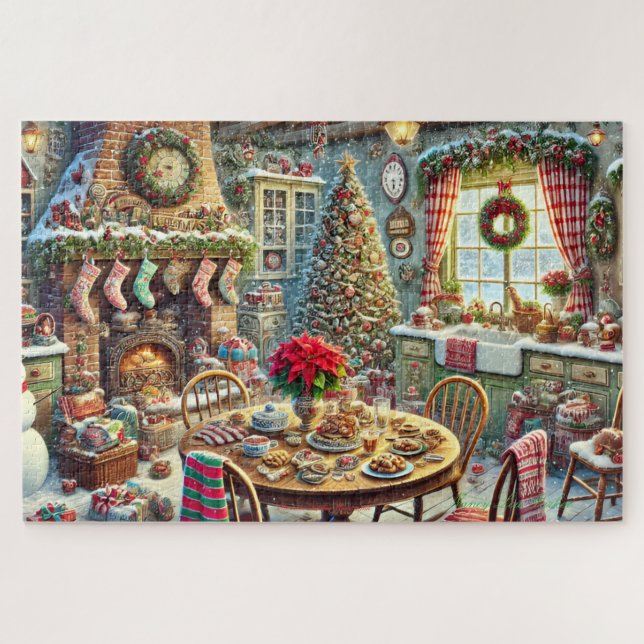 Christmas Kitchen Wonderland Cosy Stocking & Tree Jigsaw Puzzle (Horizontal)
