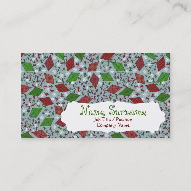 Christmas Kites, business card template (Front)