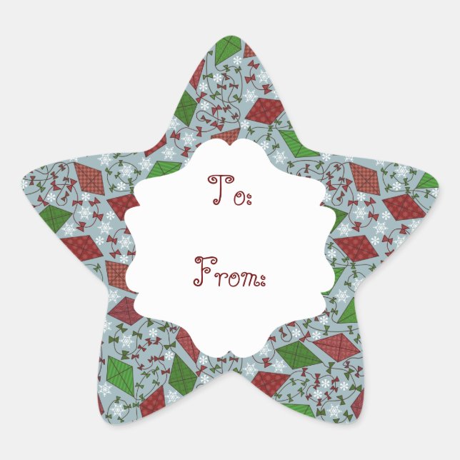 Christmas Kites, gift sticker (Front)