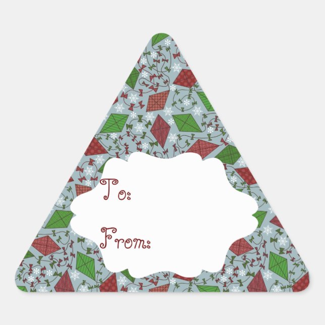 Christmas Kites, gift sticker (Front)