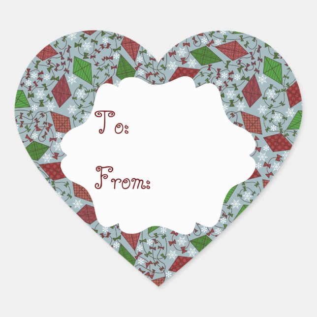 Christmas Kites, gift sticker (Front)