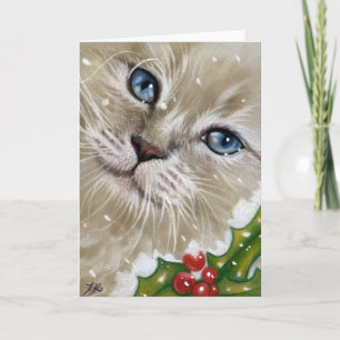 Christmas Kitten cat Greeting CARD