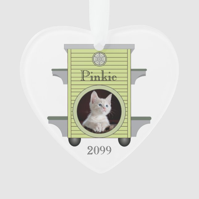 Christmas Kitten Cat Upload Photo Cat House Ornament (Front)