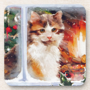Christmas Kitten Coaster