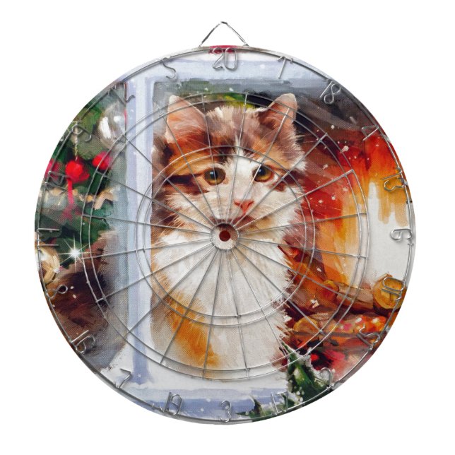 Christmas Kitten Dartboard (Front)