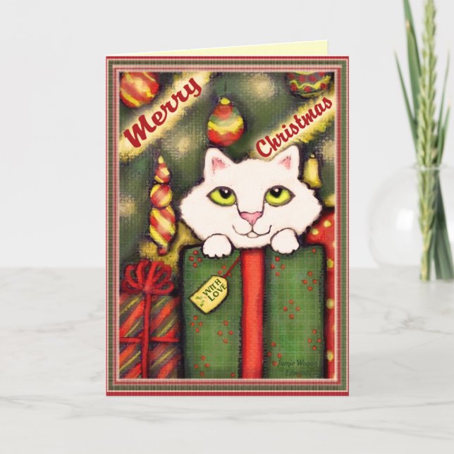 Christmas Kitten Greeting Card (Front)
