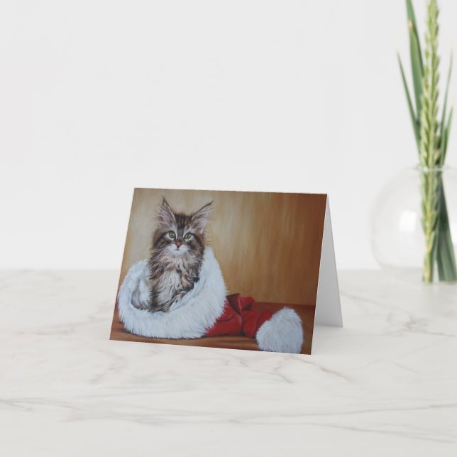 Christmas Kitten Note Card (Front)