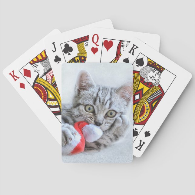 Christmas Kitten Playing Cards (Back)