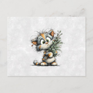 Christmas Kitten Postcard
