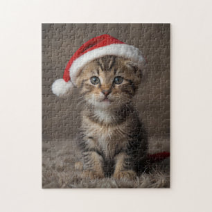 Christmas Kitten Puzzle Cute Funny Holiday Jigsaw