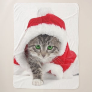 CHRISTMAS KITTEN SHERPA BLANKET