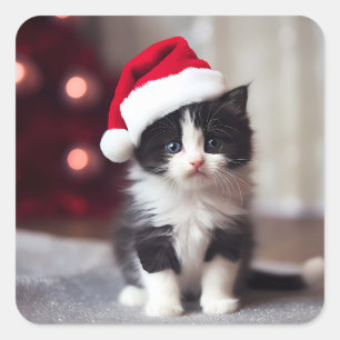 Christmas Kitten  Square Sticker