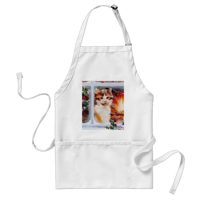 Christmas Kitten Standard Apron (Front)