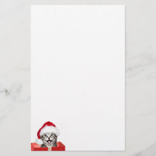 Christmas kitten stationery