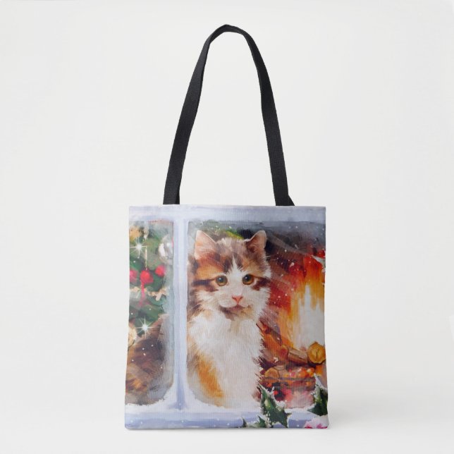 Christmas Kitten Tote Bag (Front)