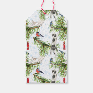 Christmas Kitten with Birds Gift Tags