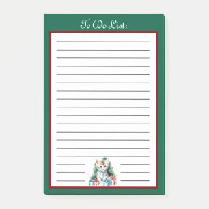 Christmas Kitten with Presents To Do List Post-it Notes