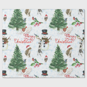 Christmas Kittens and Snowmen Wrapping Paper