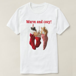 Christmas Kittens in Stockings T-Shirt