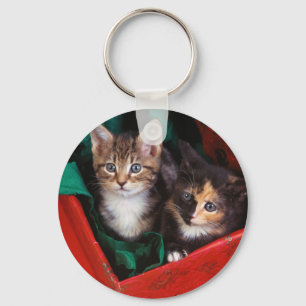 Christmas Kittens Key Ring