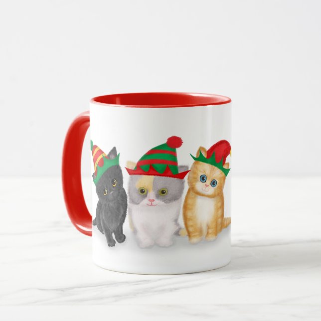 Christmas kittens personalised mug (Front Left)