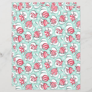 Christmas Kittens Scrapbook Paper