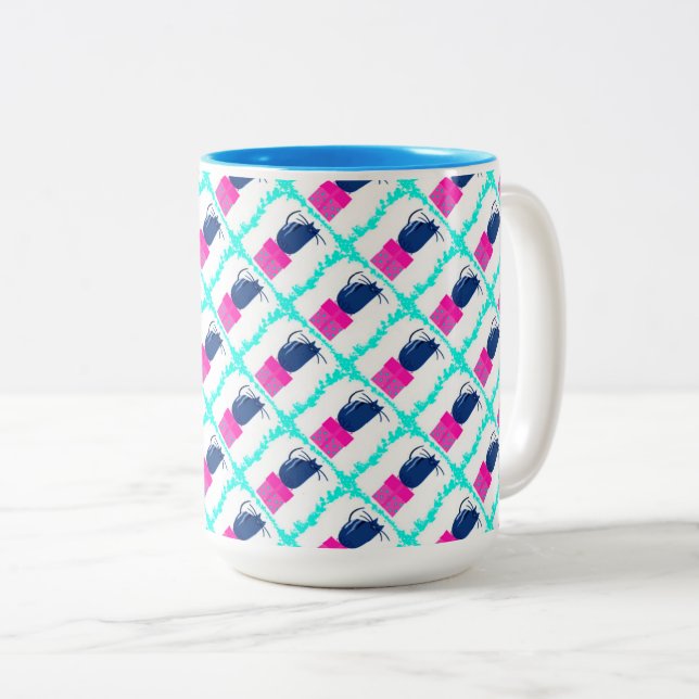Christmas Kittens Two-Tone Coffee Mug (Front Right)
