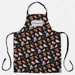 Christmas Kittens Winter Cats Holiday Apron 