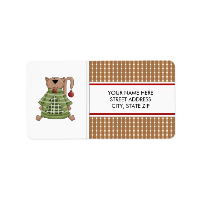 Christmas Kitty Address Mailing Labels (Front)