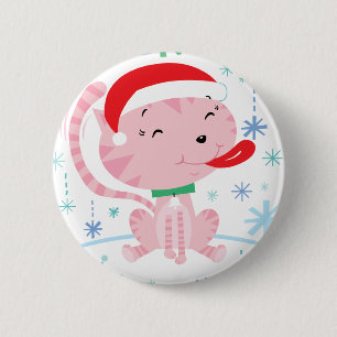 Christmas Kitty button