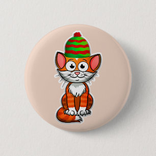 christmas kitty button