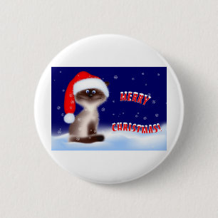 Christmas Kitty Button