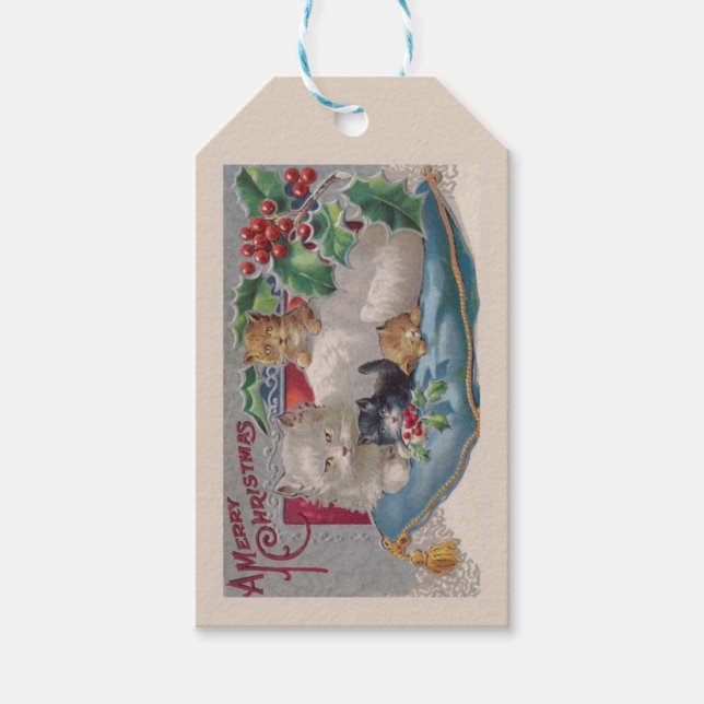 Christmas Kitty Cat Gift Tags (Front)