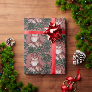 Christmas Kitty Cat Xmas Orange Tabby Cats         Wrapping Paper