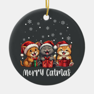 Christmas Kitty Cats Merry Catmas Ceramic Tree Decoration