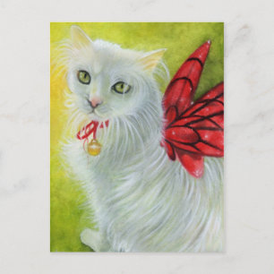 Christmas Kitty Crimson Wings Postcard