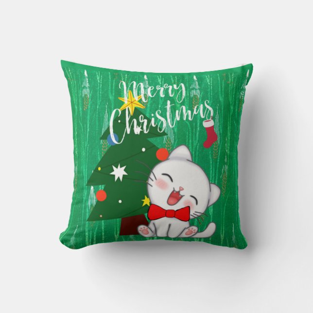 Christmas kitty design framed cushion (Front)