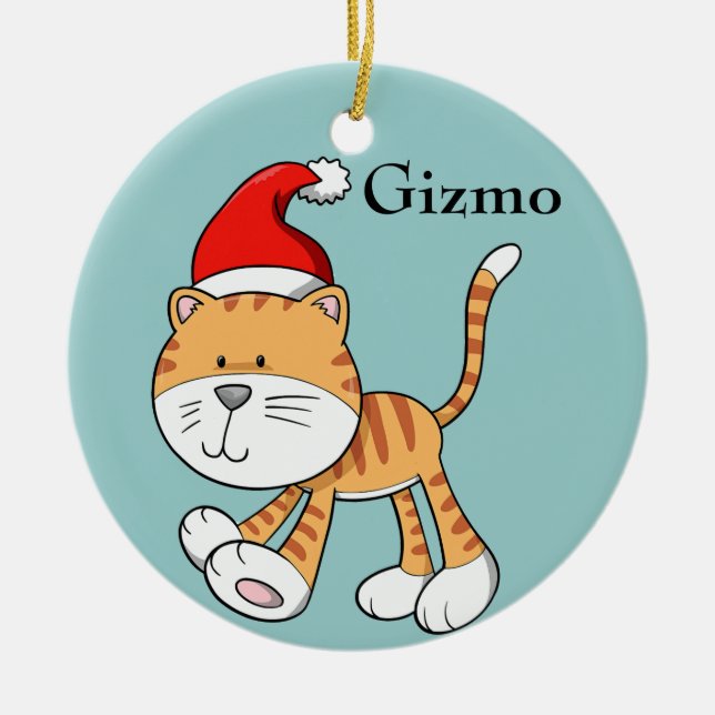 Christmas Kitty "Gizmo" Ornament (Front)