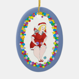 Christmas Kitty Helper Ceramic Tree Decoration