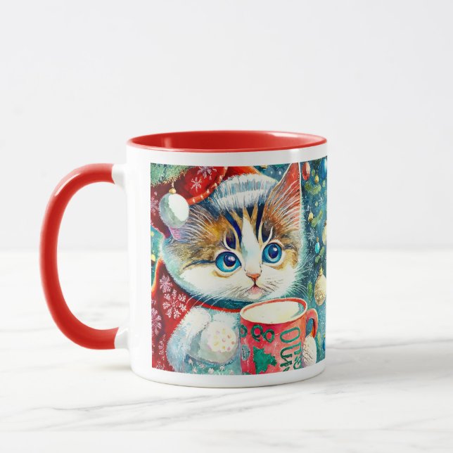 Christmas Kitty Mug (Left)