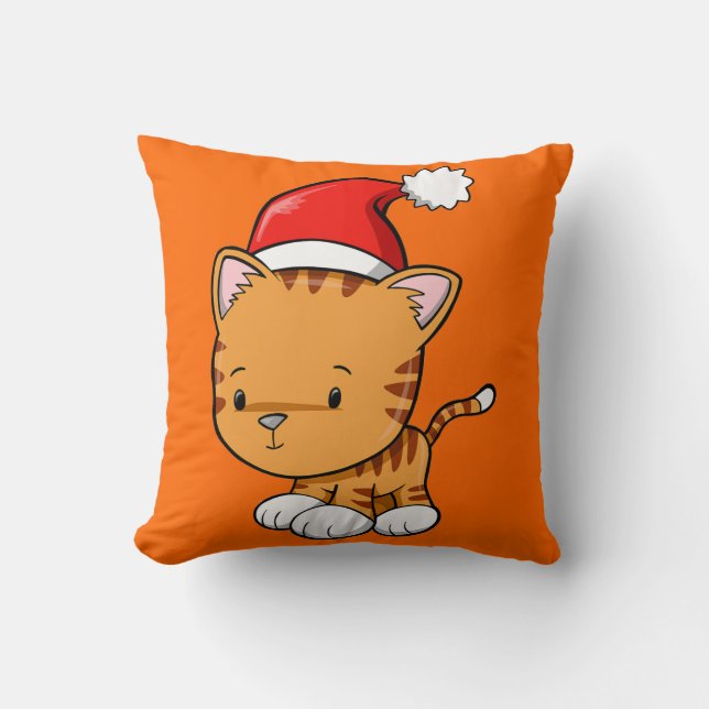 Christmas Kitty "Pumpkin" Pillow (Front)