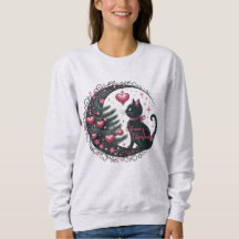 Christmas Kitty sweatshirt White soft women's
