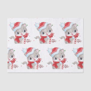 Christmas Kitty with Lights Tissue Paper