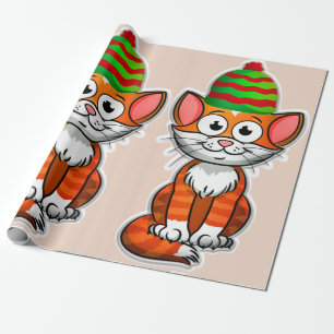 christmas kitty wrapping paper