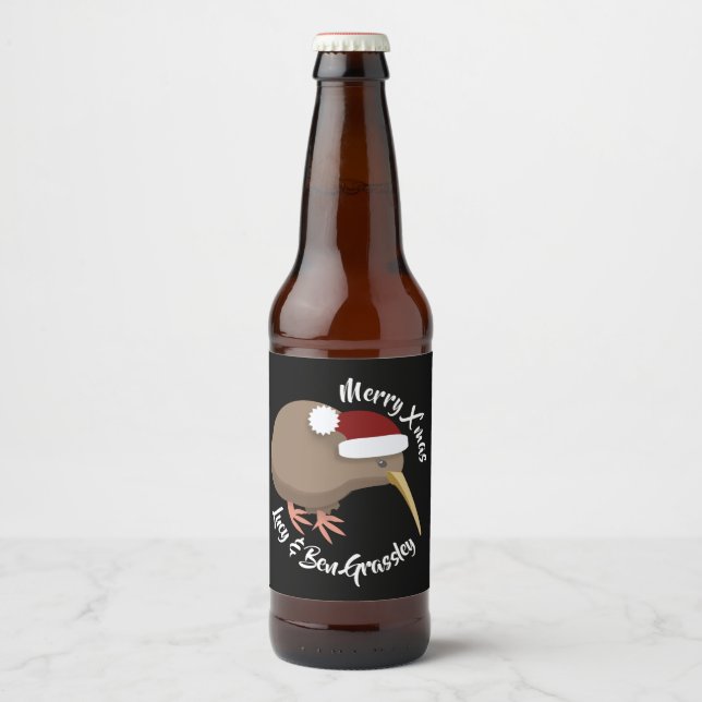 Christmas Kiwi Beer Bottle Label (Front)