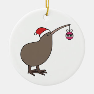 Christmas Kiwi Ceramic Tree Decoration