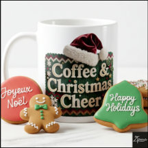 Christmas Knit Sweater Coffee & Christma Santa Hat