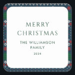Christmas Knitted Pattern Festive Nordic Family Square Sticker<br><div class="desc">Introducing our Custom Christmas Open House sticker that promises to spread holiday cheer and set the tone for your festive gathering! Our uniquely designed stickers captures the true essence of the holiday spirit. Whether you're hosting a traditional family get-together, an elegant Christmas dinner, or a cosy open house gathering, our...</div>