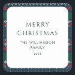 Christmas Knitted Pattern Festive Nordic Family Square Sticker<br><div class="desc">Introducing our Custom Christmas Open House sticker that promises to spread holiday cheer and set the tone for your festive gathering! Our uniquely designed stickers captures the true essence of the holiday spirit. Whether you're hosting a traditional family get-together, an elegant Christmas dinner, or a cosy open house gathering, our...</div>